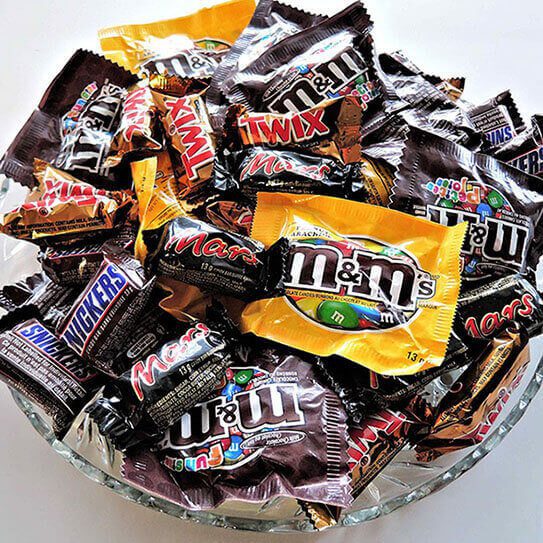 a basket of non teeth friendly halloween treats